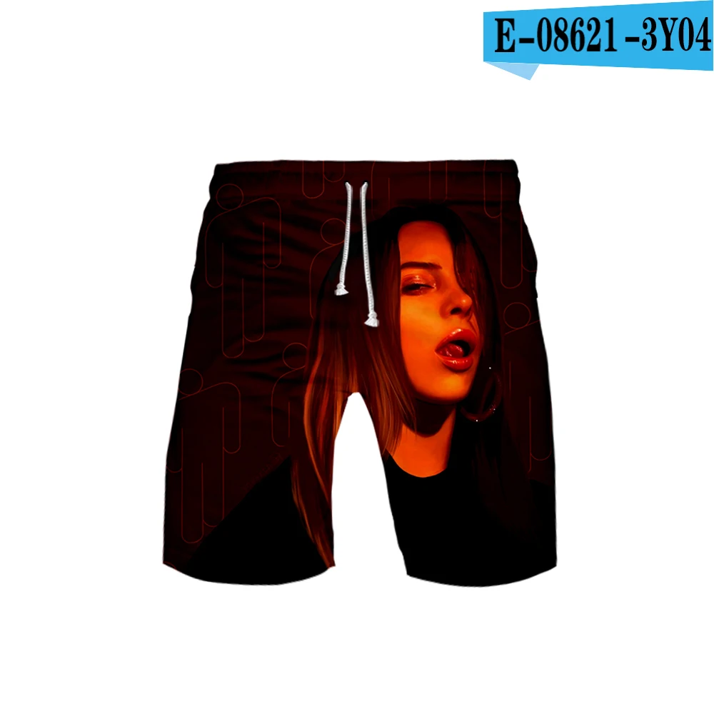 Billie Eilish Never Broke agne, комплект из 2 предметов с 3D принтом, летняя популярная хип-хоп модная уличная футболка, комплект из рубашки и коротких штанов - Цвет: 3y04