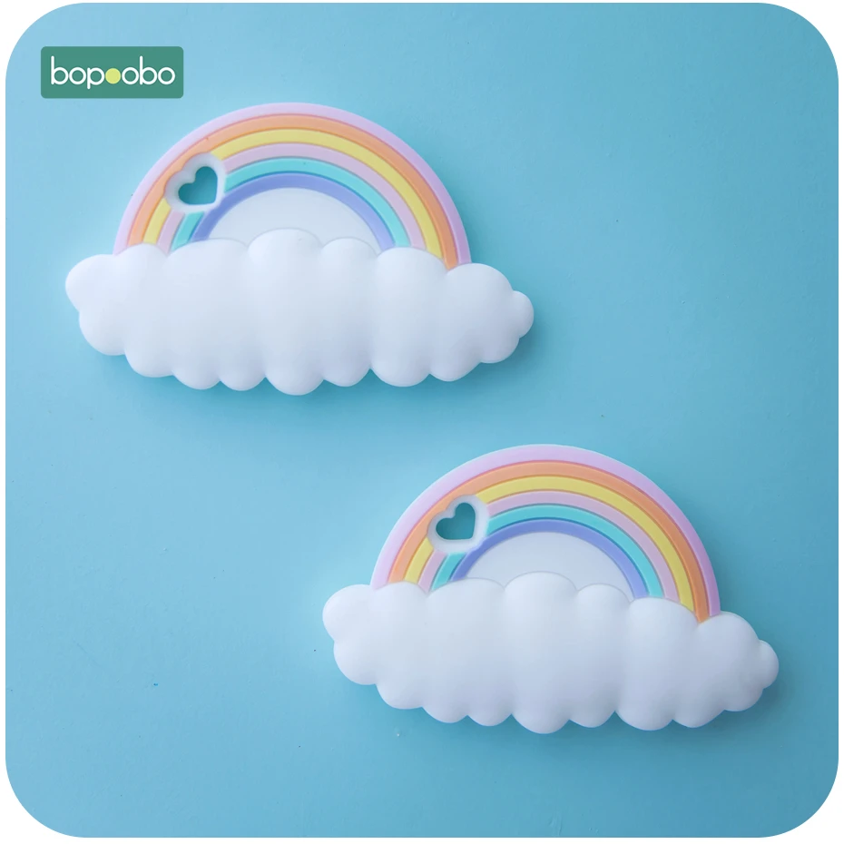Bopoobo 5 шт., для пищевых продуктов Силиконовый Прорезыватель Радужный жевательный BPA бесплатно грызунок крошечный стержень детский Прорезыватель Детский комплект для медицинских процедур