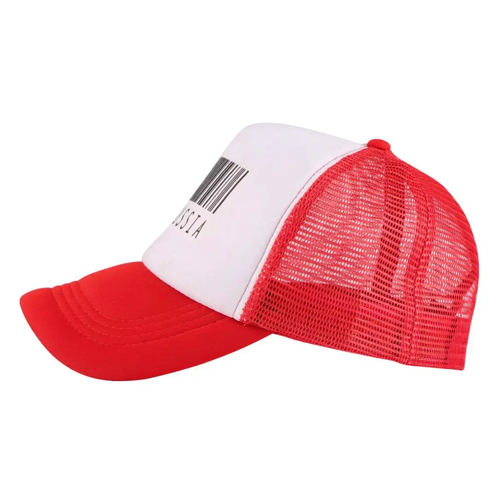 Бейсболка унисекс с русским принтом штрих-кодов сетчатая Кепка регулируемым