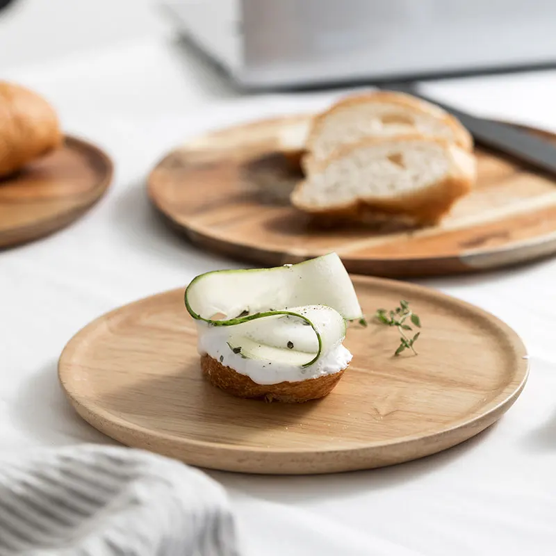 Деревянная твердая закуска из акации круглая тарелка торт фруктовое блюдо