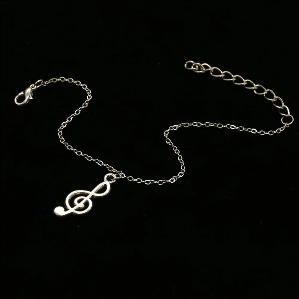 Модные Винтажные Boho Bileklik пара Посеребренная цепь Музыка Примечание Мир Шарм