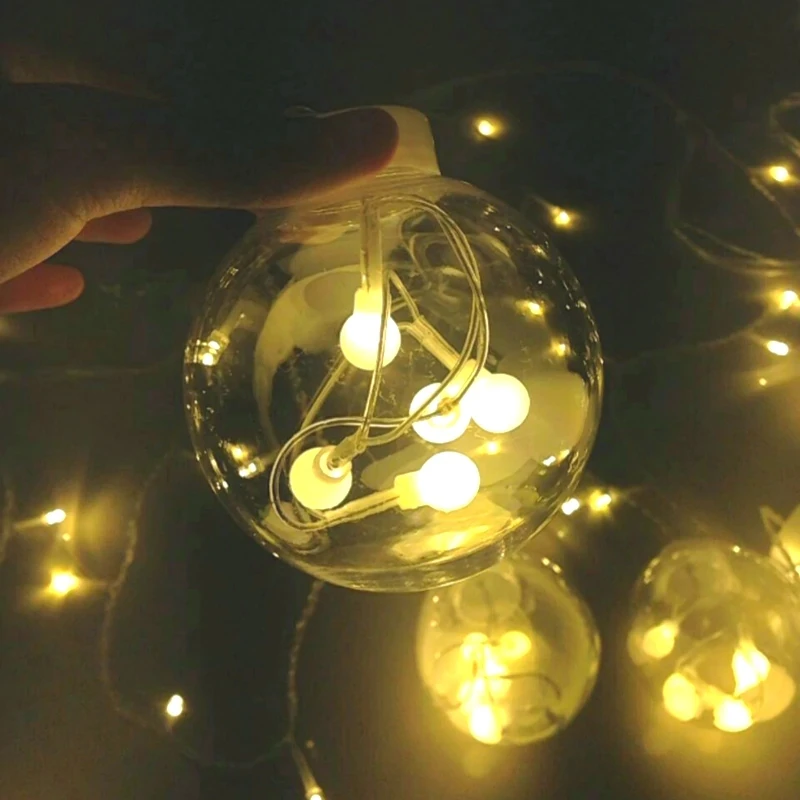 

LED Christmas Pendant Light Hanging Lamp Decorative Lighting Fixture Glass Wedding Garden Party Home Decoration Waterproof Art