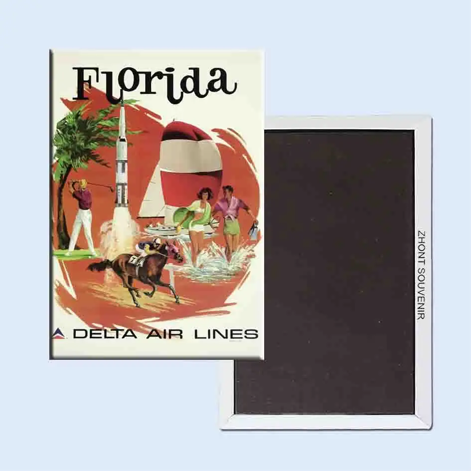 Винтажный дорожный плакат Флориды 24101 ретро ностальгические магниты на