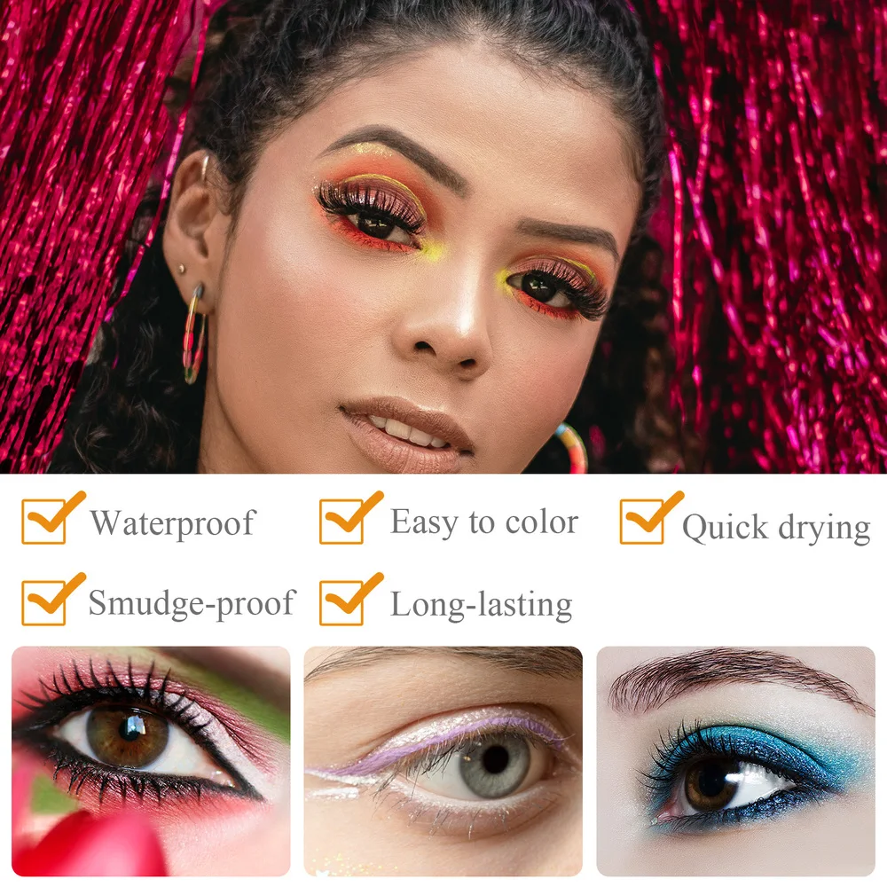 

10pcs Colour Liquid Eyeliner Waterproof Long-lasting Eye Liner Pen Cosmetics