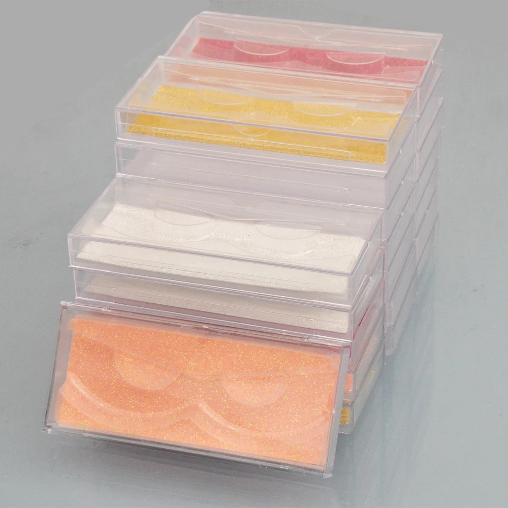 

Wholesale Lash Boxes Packaging Eyelash Box Package Custom Acrylic box plus shiny back card Storage Case Vendors personalize