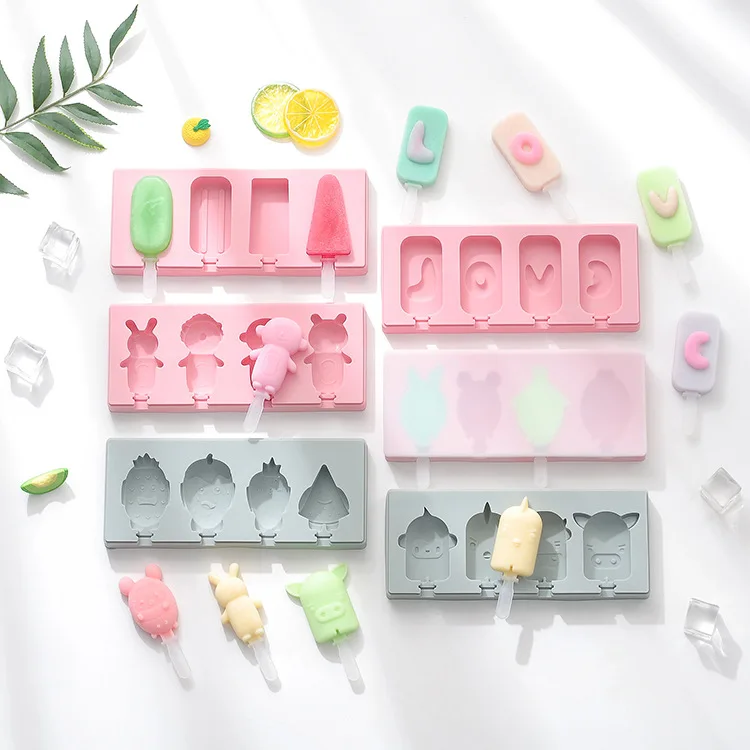

Handmade ice cream silicone mold DIY ice cream mould Ice cream stick ice mold with lid Ice cube ice box