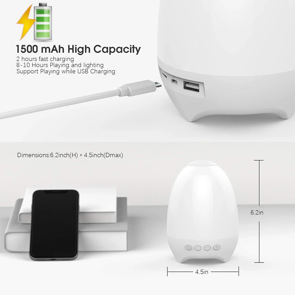 

Quran Lamp Bluetooth Speaker Touch Control 7-color Theme Bedside Lamp Rechargeable LED Lamp High Fidelity Stereo Speaker Gifts