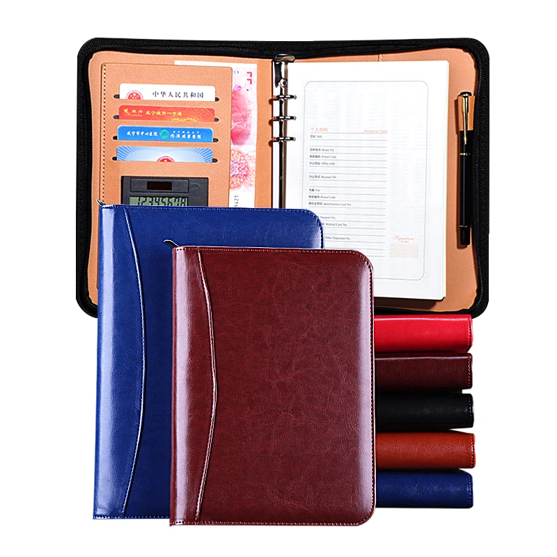 

A5 A6 B5 Faux Leather Notebook Spiral Personal Dairy Planner Organizer Notepad Travel Agenda Manager Padfolio Folder Calculator
