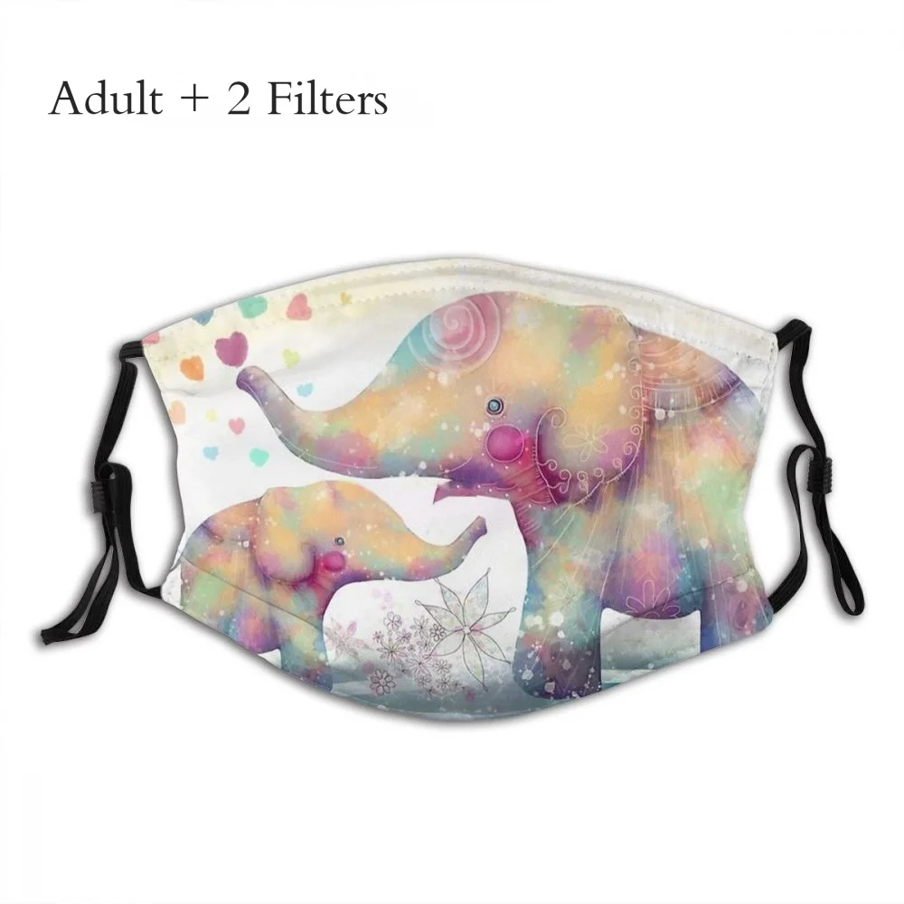 

Пылезащитная маска в стиле унисекс со слоном, симпатичная анималистичная моющаяся маска с фильтрами, респиратор