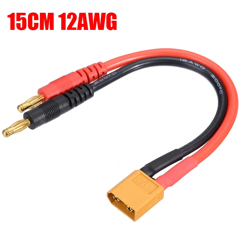 15CM 12AWG 1 шт. XT60 штекер до 4 мм разъемы линия 12AWG/14AWG зарядный кабель 15 см/30 см литиевая батарея баланс зарядки адаптер линия - Цвет: 15CM 12AWG
