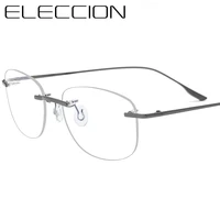 eleccion mens rimless glasses titanium frame 2021 design ltaly european optical prescription eyeglasses women eyewear frames