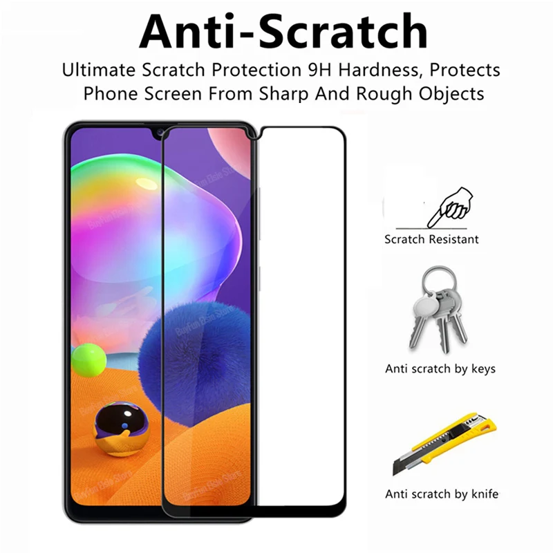 2 in 1 camera lens glass for samsung galaxy a31 a41 a21 a11 full screen protector on a 31 41 21 11 Protective Tempered Glass |