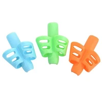 soft silicone two finger pen holder with ergonomic handle random color handwriting holder for children and adults