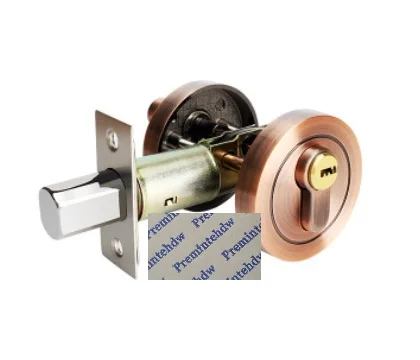 Цинк скрывает круглый дверный замок Handless Deadbolt ключи Thumbturn матовый черный Золотой Красный Бронзовый сталь - Цвет: Red Bronze
