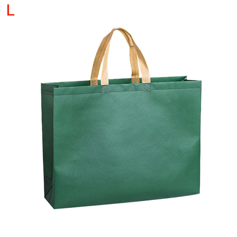 dark green S/M/L Женская Складная сумка для покупок, одноцветная переносная Эко сумка, тканевая Нетканая сумка для покупок, тканевая сумка, многоразовая сумка, горячая распродажа - Цвет: dark green