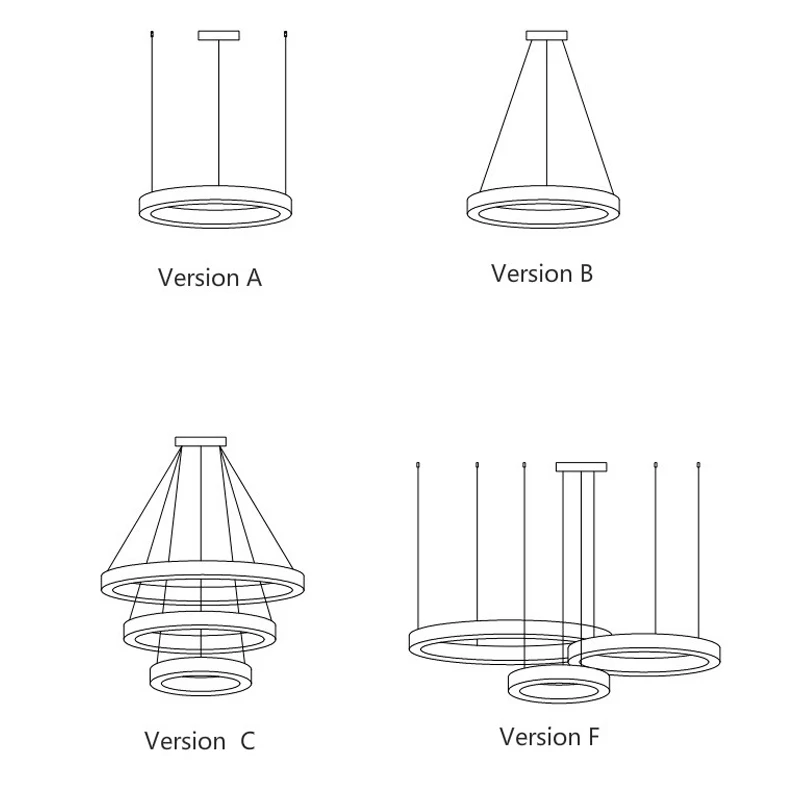 Роскошные золотые кольца подвесной светильник светодиодный Подвеска шлейфа лампа современный пластиковая