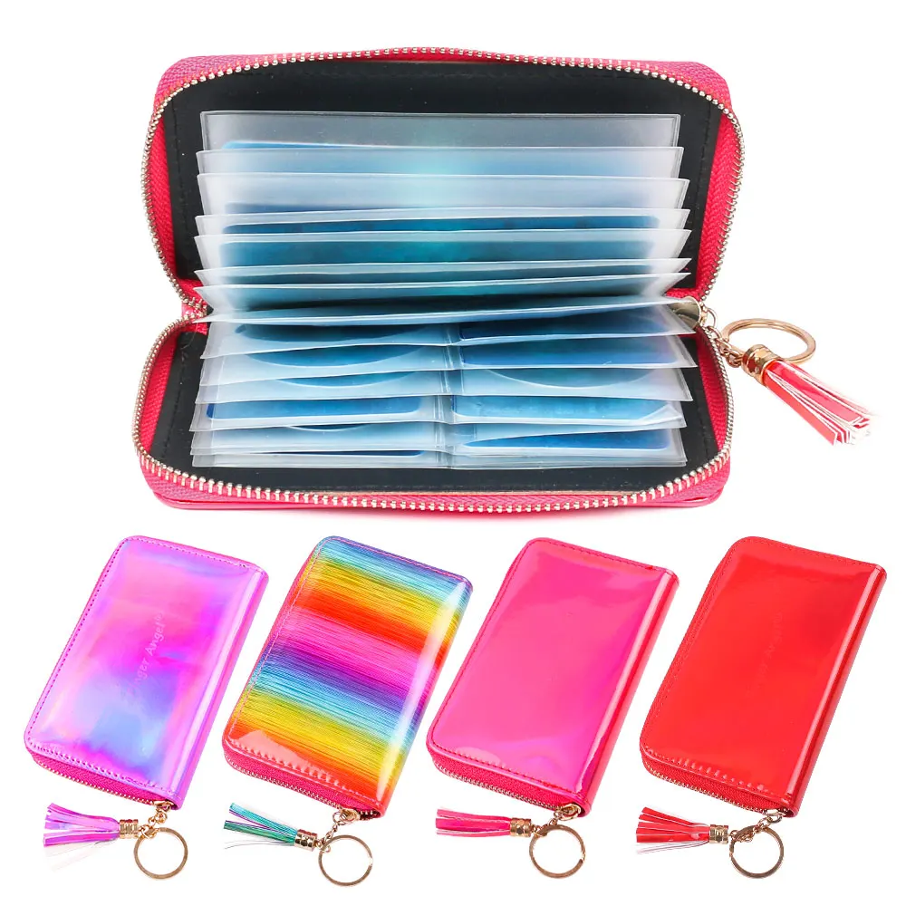 

1pcs 24 Slots Nail Stamping Plate Holder Case Round Square Rectangular Manicure Nail Art Plate Organizer 4 color for choose