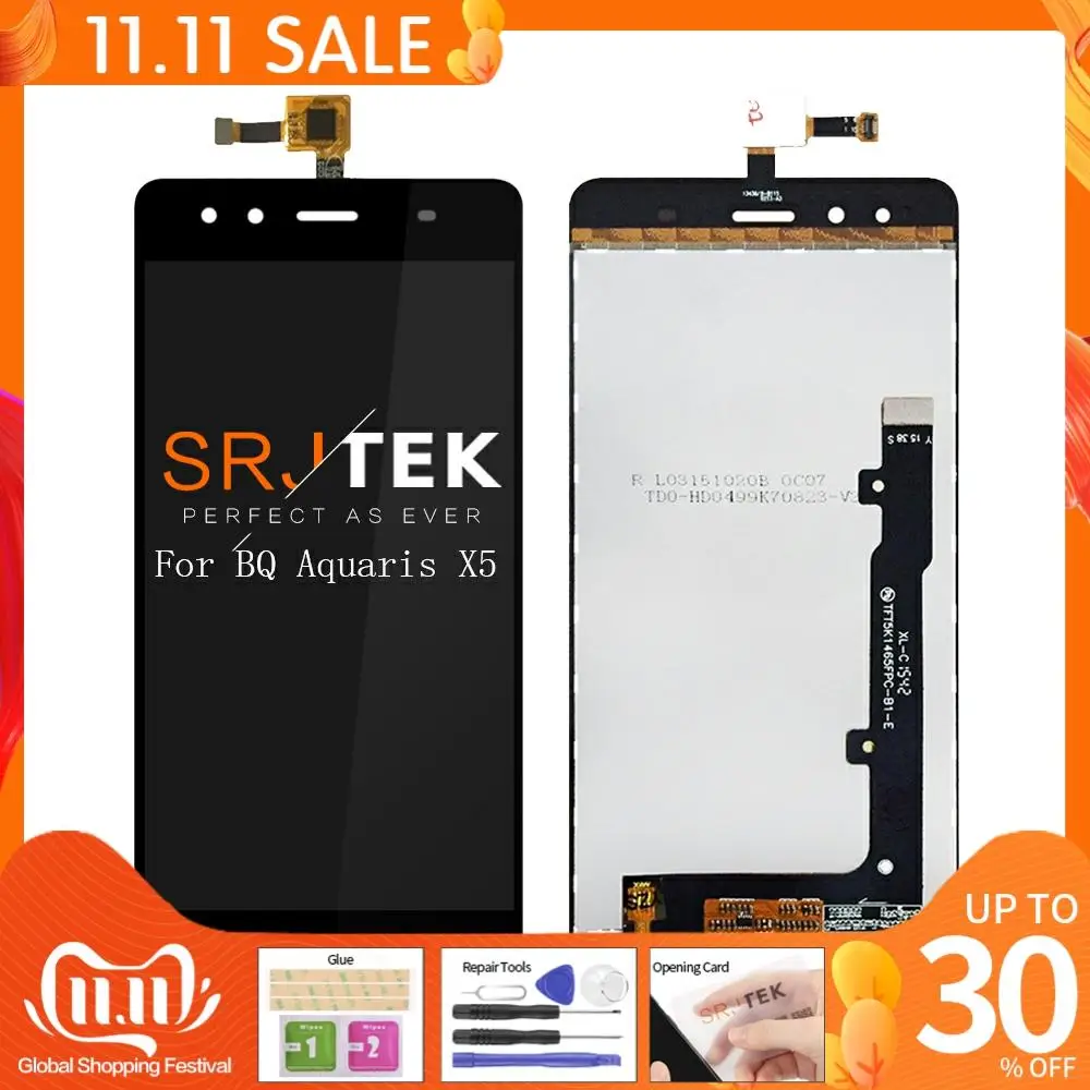 

Original 5" For BQ Aquaris X5 LCD Display Touch Screen LCD Digitizer Glass Panel Replacement LCD Panel For BQ Aquaris X5 LCDs