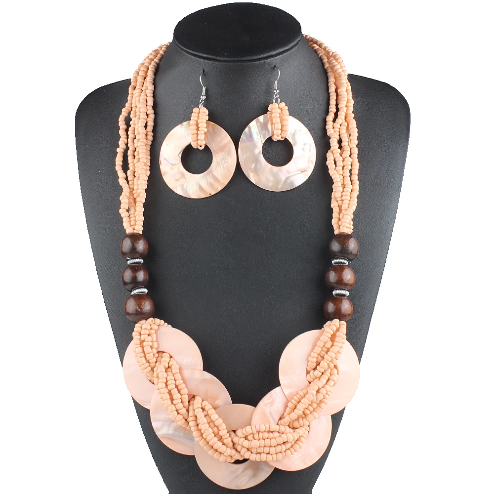 Женский комплект из колье и серёг в стиле бохо|Ювелирные наборы| |