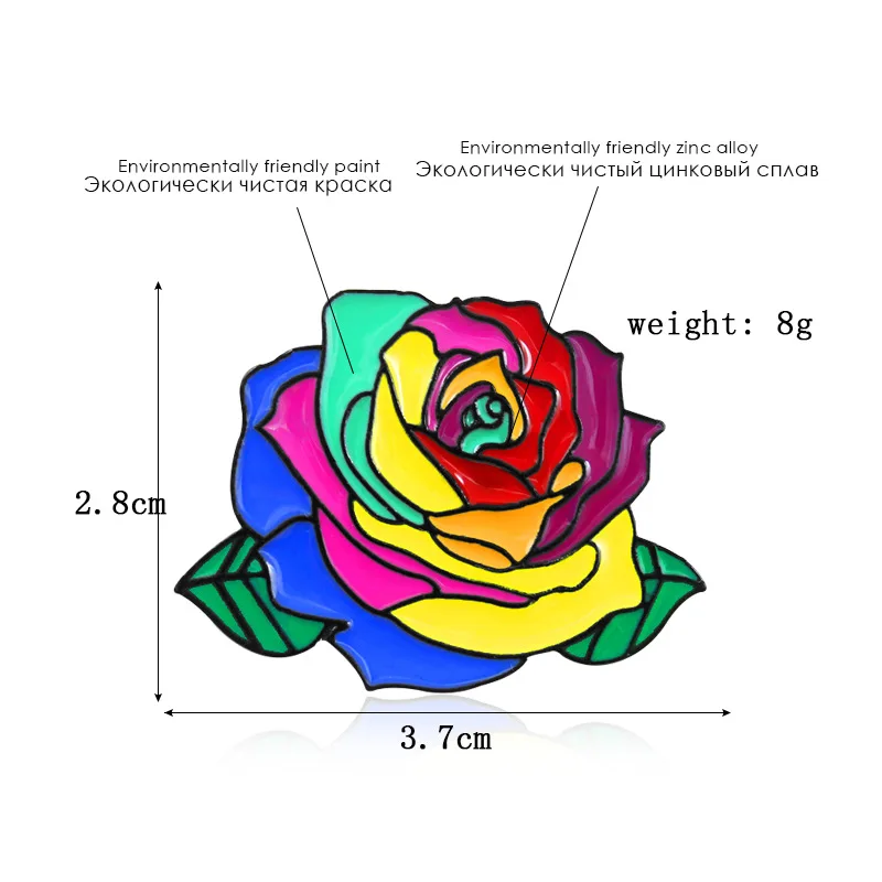 Многоцветная Роза новинка эмаль отворот булавка воротник булавки рюкзак шляпа