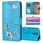 Чехол-книжка для LG G8, V40, ThinQ, Stylo 4, 5, 6 Q, Stylyus Plus, Stylo Q60, кожаный, с цветочным рисунком, с отделением-бумажником, однотонный