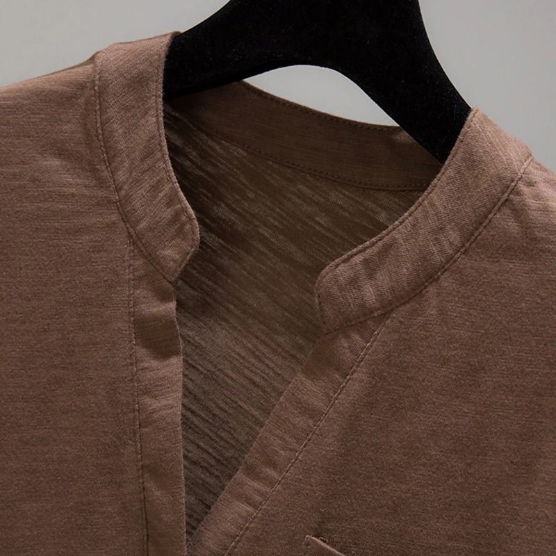 

2021 Summer V-Neck Slub Cotton T Shirt Women Pockets Short Sleeve Tshirts Casual Soft Female Solid Loose Tops Tee Shirt Femme