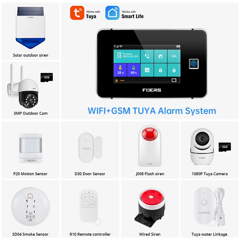Смарт будильник G60 FUERS Tuya WiFi GSM сенсорный экран дисплей температуры и влажности