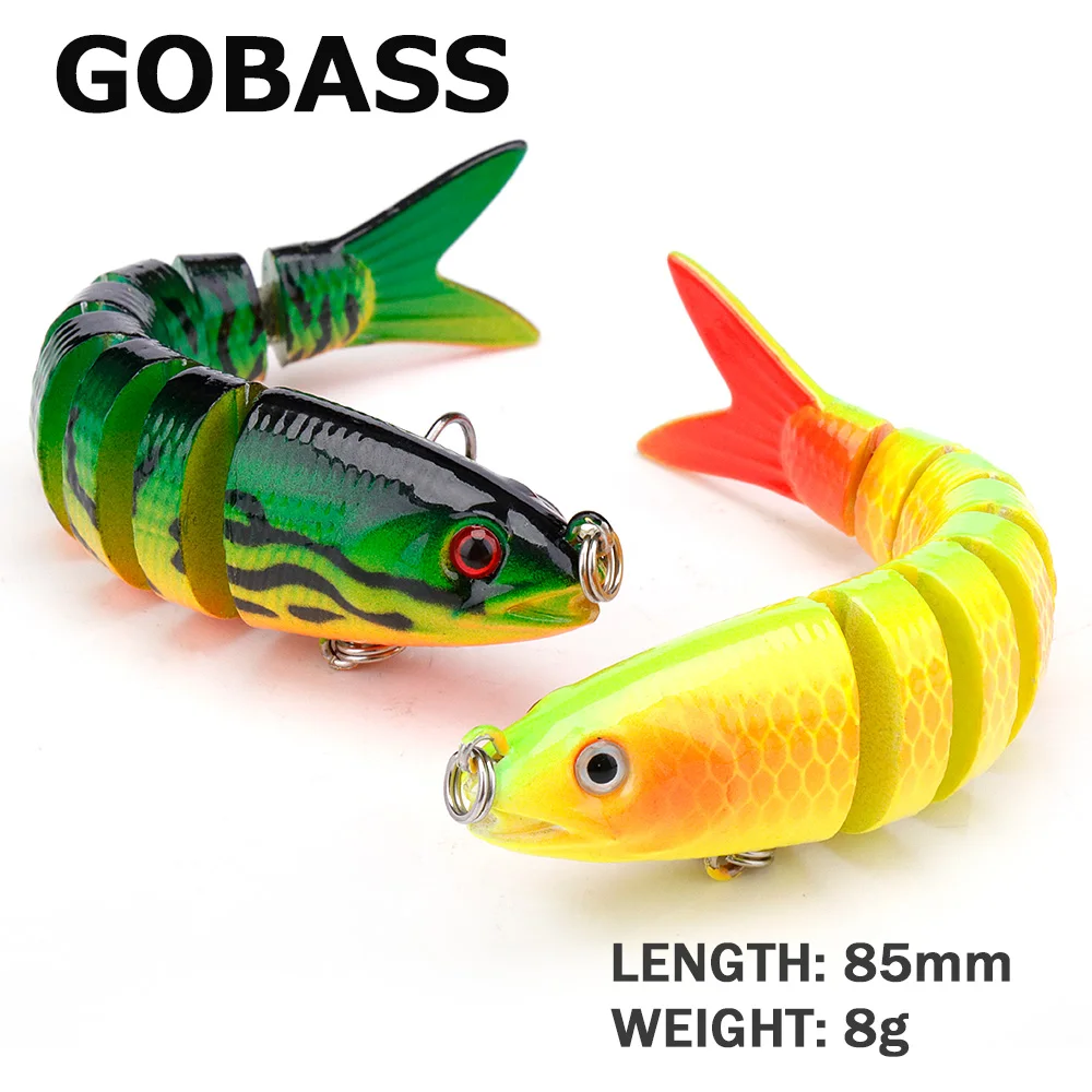 

GOBASS Wobblers Jointed Fishing Lure 2020 Saltwater Fishing Bait Artificial 85mm 8g Sinking Swimbait Trolling Pike Hard Jerkbait