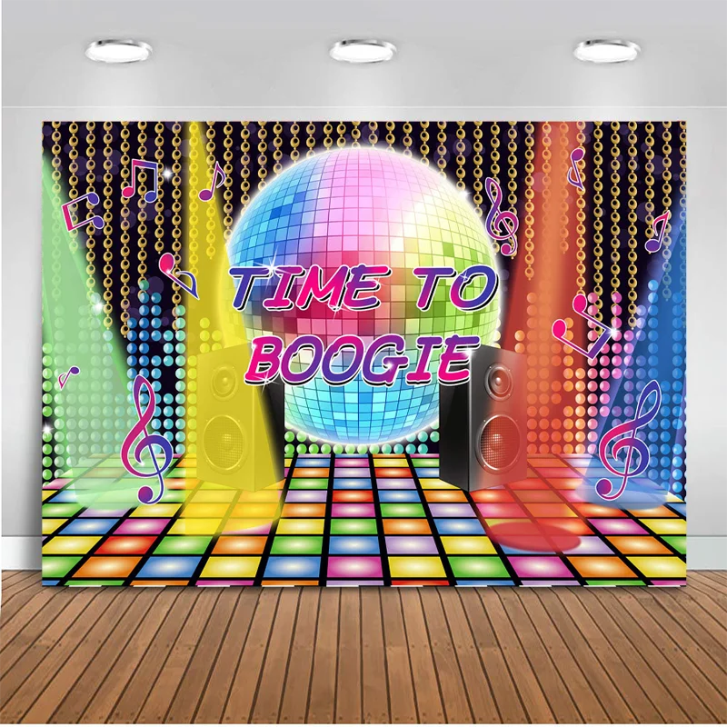 Праздничные фоны Time to Boogie для фотосъемвечерние со звуковым освещением с золотыми