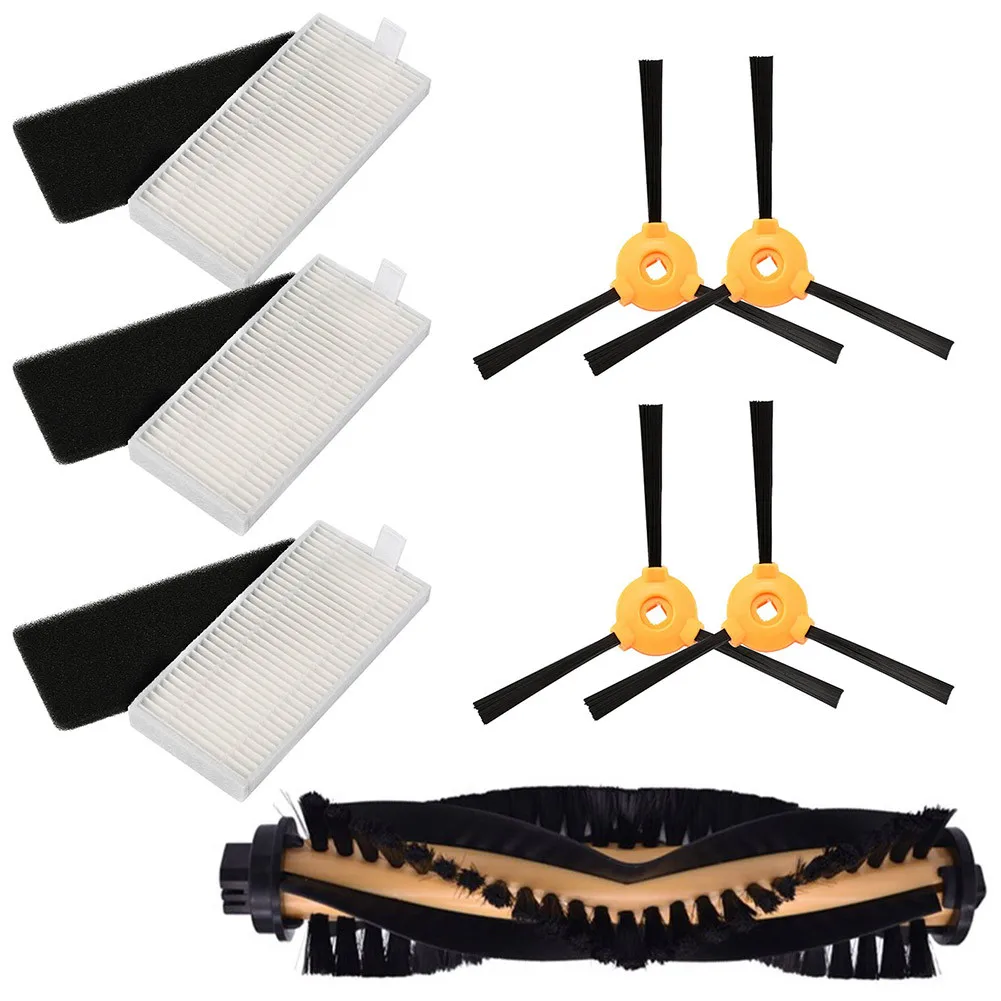 Набор из 8 штук боковых щеток, главных щеток и фильтров для робот-пылесоса Ecovacs Deebot D710 D715 500 501, запасные части и аксессуары.