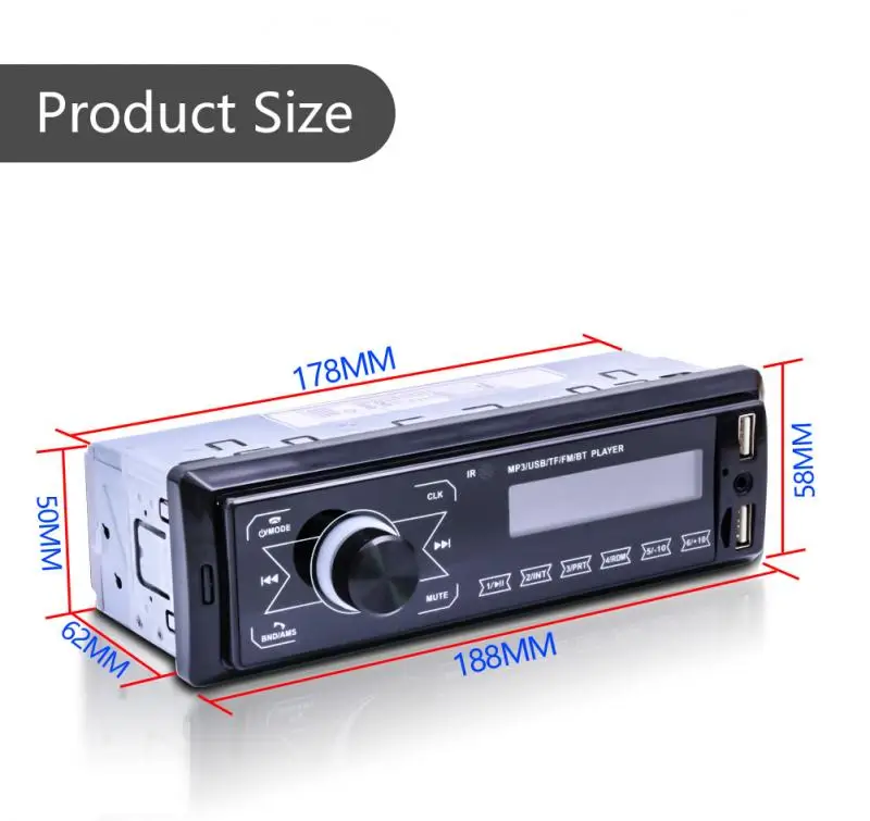 MP3 плеер Bluetooth для автомобиля аудио FM радио музыка универсальный USB беспроводной