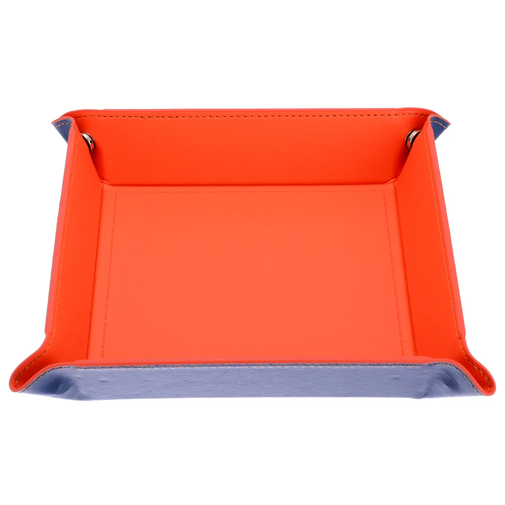 Orange 1 шт. PU кожаные кубики прокатки Лоток складной настольный кости коробка для хранения для настольных игр 7 цветов - Цвет: Orange