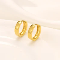 fashion simple gold color smooth cirle earrings for women girls vintage elegant earring sweet jewelry birthday gift