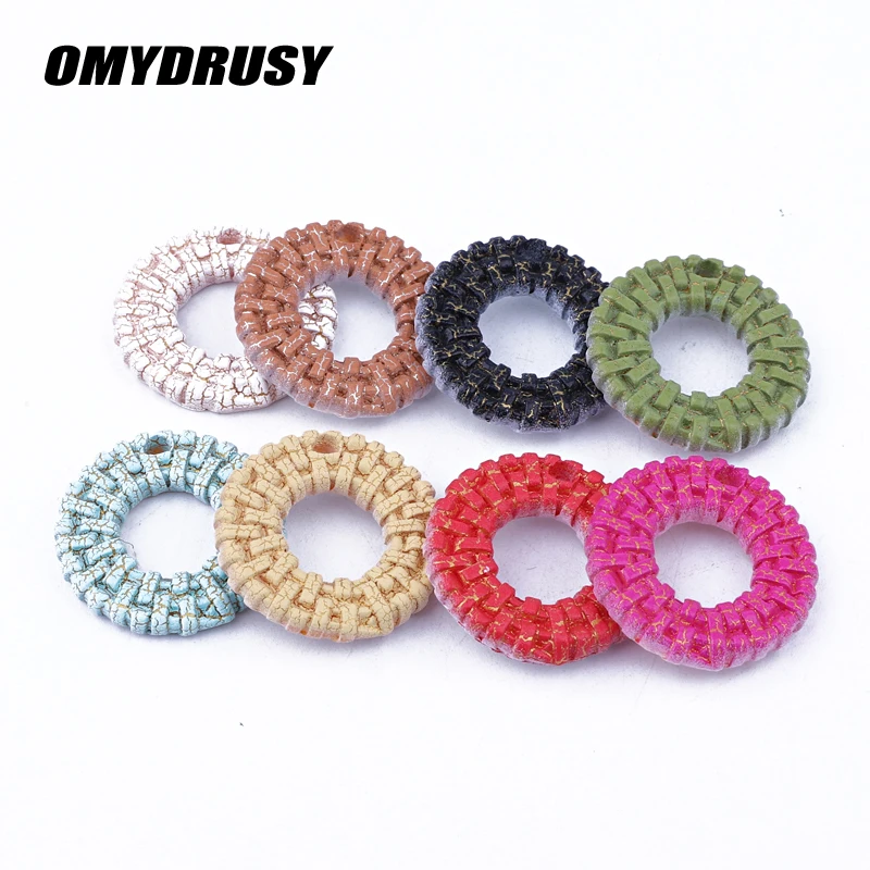 10pcs Minimalist Bohemian Imitation Rattan Earring Resin Charms Simple Diy Necklace Bracelet Beaded Pendant Jewelry Make - купить по