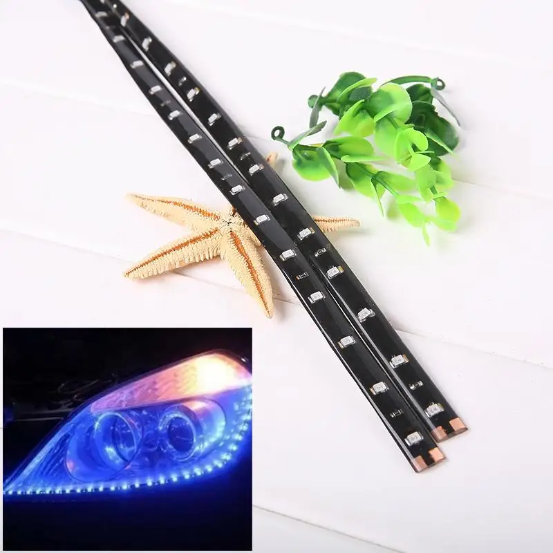 

2PCS Flexible Universal Car Led DRL Light Bar Signal Flow Strip Brake Runs Headlight Light Waterproof Daytime Light Running M9Q7