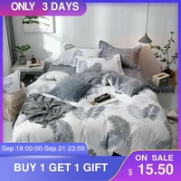 sisher simple bedding set white leaf pillowcase duvet cover bed linen sheet single double queen king nordic quilt covers 220x240