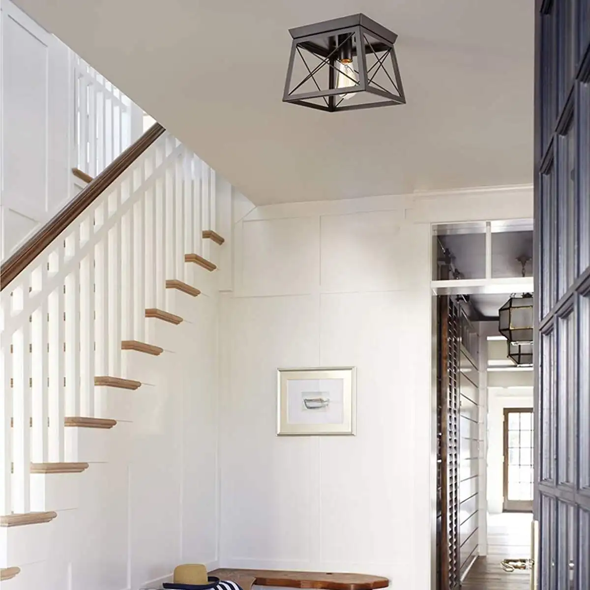 

E26 110V 2Lamp Holder Light Lamp Shade Loft Vintage Industrial Metal Cage Cafe Bar Home Decor Pendant Light Ceiling Lamp
