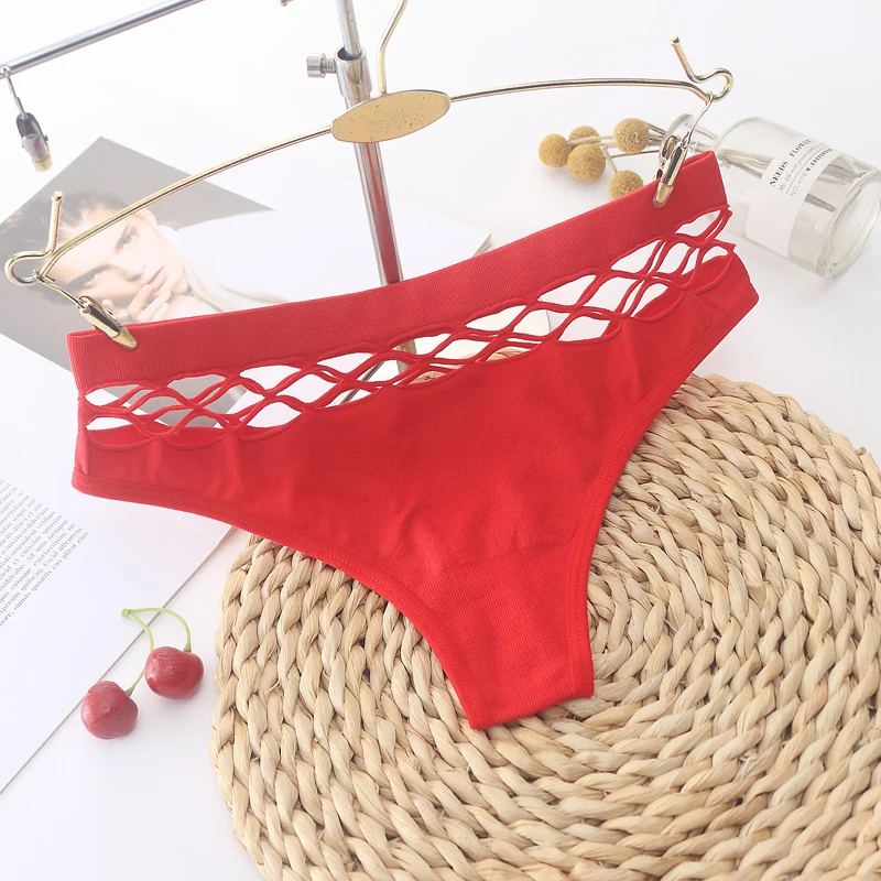 Стринги женские Сетчатые эластичные со средней талией трусики бесшовные