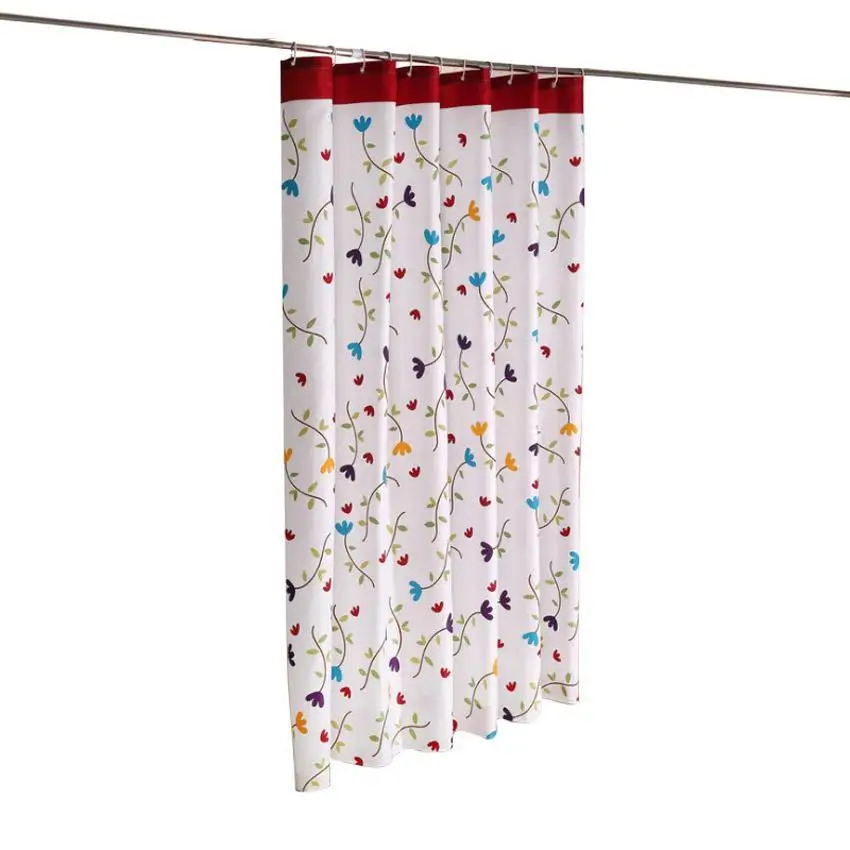 

Flowers Shower Curtain Modern Waterproof Bath Curtains Nordic Bathroom For Bathtub Bathing Cover Extra Large Wide 12pcs Hooks