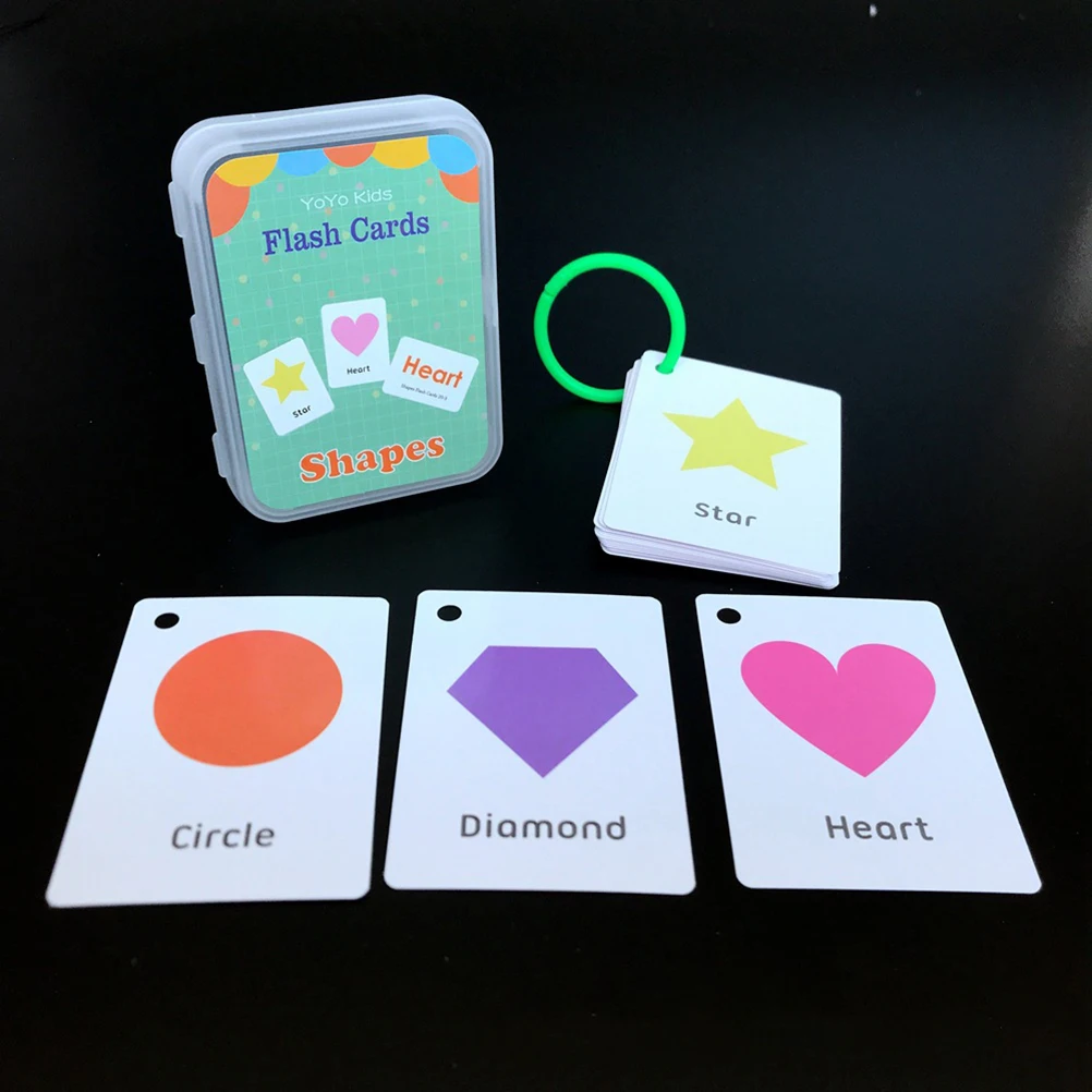 Juego de 4 tarjetas Flash para aprendizaje temprano de ni&ntilde;os, letras del alfabeto, colores y formas, 100 tarjetas con 200 im&aacute;genes, tarjetas educativas-1