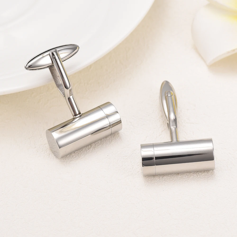 

IJX048 стальные и черные мини-запонки для урны из нержавеющей стали, запонки для кремации безопасны для любимого человека