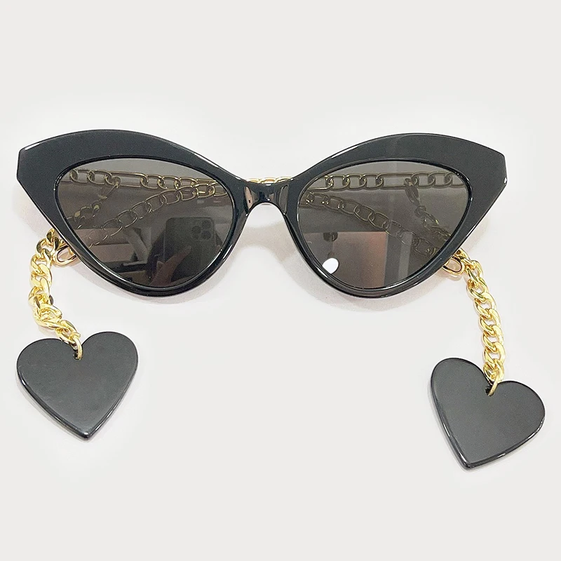 

Reteo Butterfly Sunglasses For Women Heart With Chain Gradient Sun Glasses Female Outdoor Eyewear Oculos De Sol