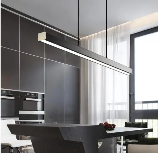 Современный светодиодный подвесной светильник для столовой длинные офисные