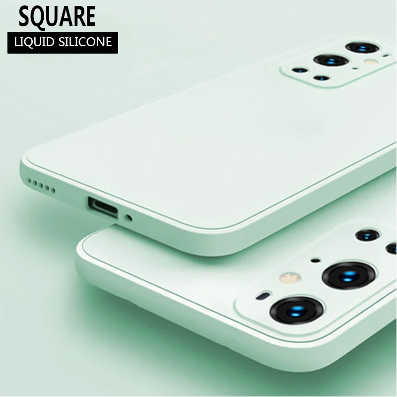 

Luxury Original Square Soft Liquid Silicone Case For Oneplus 9 Pro Candy Color Cover For Oneplus 9R For One Plus 1+9 8 1+8T 1+7T
