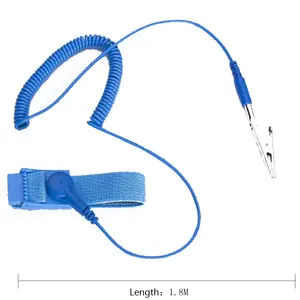 Ремешок на запястье с зажимом для чувствительной электроники, антистатический, синий