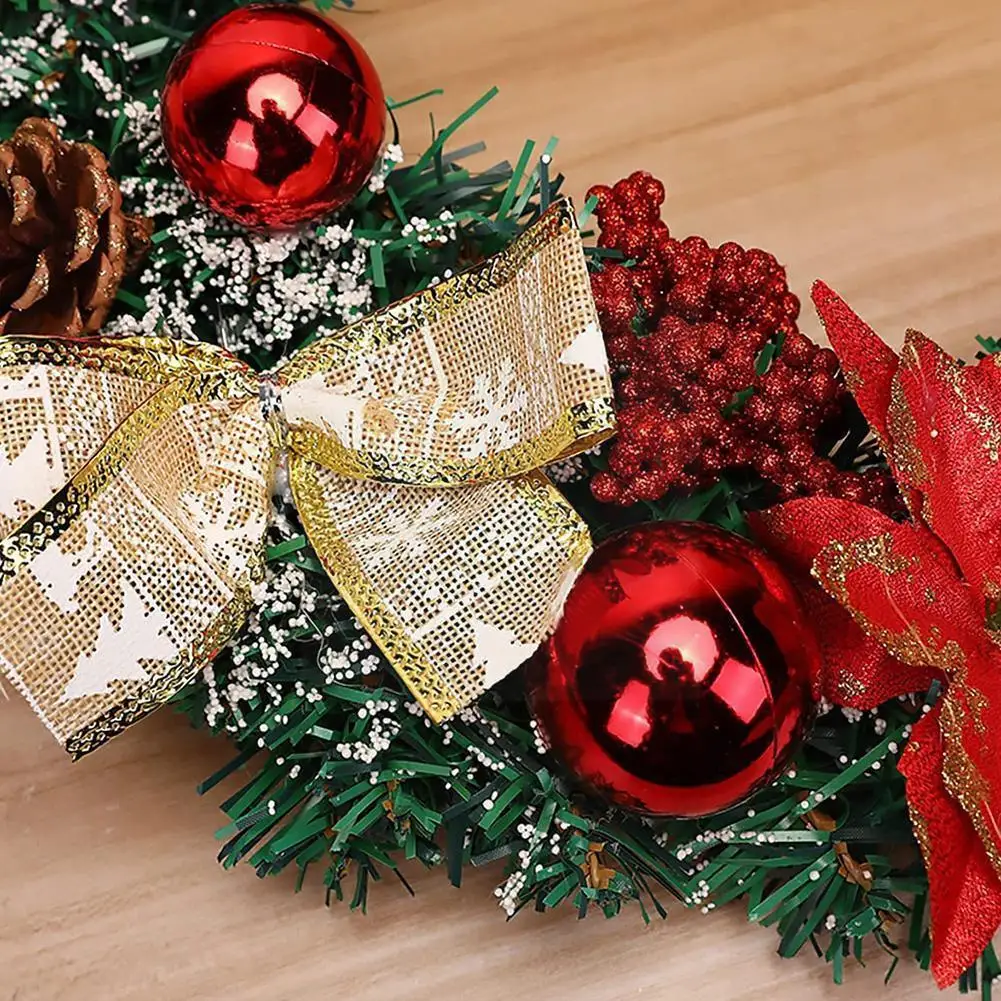 

Christmas Rattan Wreath Outdoor Front Door Hanging Garland Wreath Xmas Ornament For Home Decoration New Year 2022 Navidad V2I1