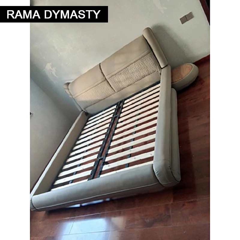 Мягкая кровать RAMA DYMASTY из натуральной кожи двуспальная современный