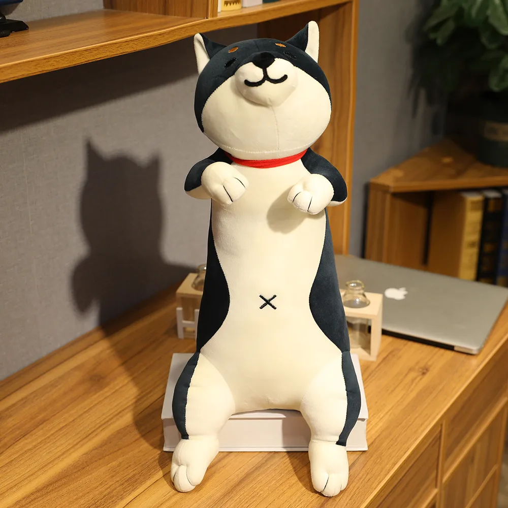 

Plush Black Dog Pillow Stuffed Animals Soft Dog Dolls Shiba Inu Dog Plush Toys Cartoon Animal Cat Pillow for Girls Birthday Gift