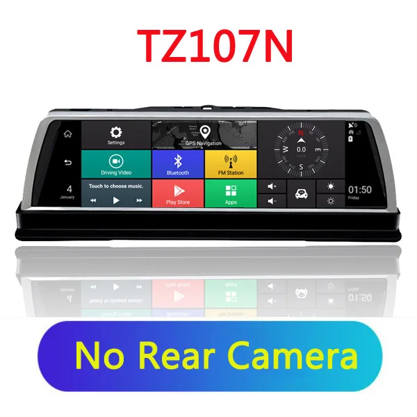 WHEXUNE 4 Channel Android 5.1 WIFI Car DVR Camera 4G 10" IPS ADAS GPS Navigation Dash Cam FHD 1080P Video Recorder - Название цвета: TZ107N