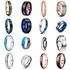 4 мм 8 мм модные простые кольца из нержавеющей стали для женщин и мужчин обручальные свадебные украшения Аксессуары Подарок на годовщину кольцо для пары
